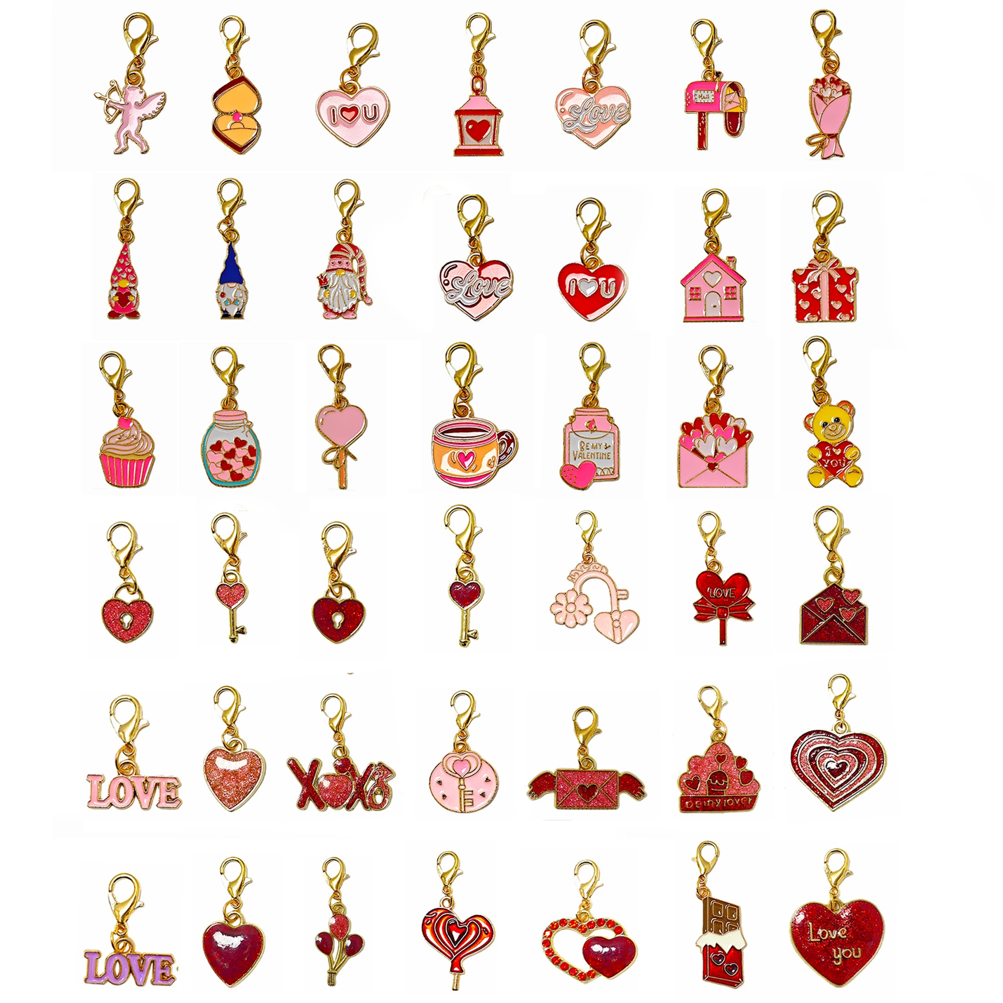 Colgantes para el Día de San Valentín y el Día de la Madre con cierres de langosta: accesorios de bricolaje para pulseras, collares, llaveros y dijes para bolsos