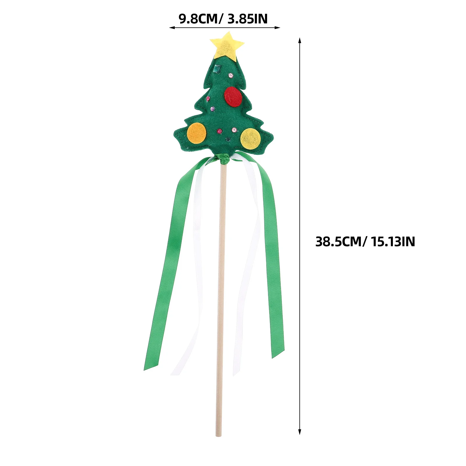 Christmas Tree Fairy Wand Handheld Dress-Up Wand Xmas Tree Shaped Kids Stage Performance Prop Party Decoration