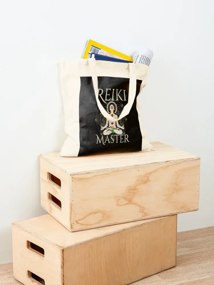 Reiki Master 7 Healing Chakras, Healing Hands Reiki Tote Bag custom tote bag Beach bag large size bags tote bags men