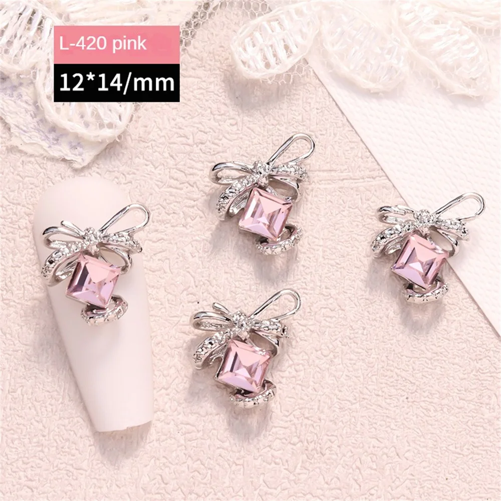 Manicure Decoration Shiny Glass Not Easy To Fall Off Wear-resistant Popular Nail Art Rhinestone Bow Natural High Quality