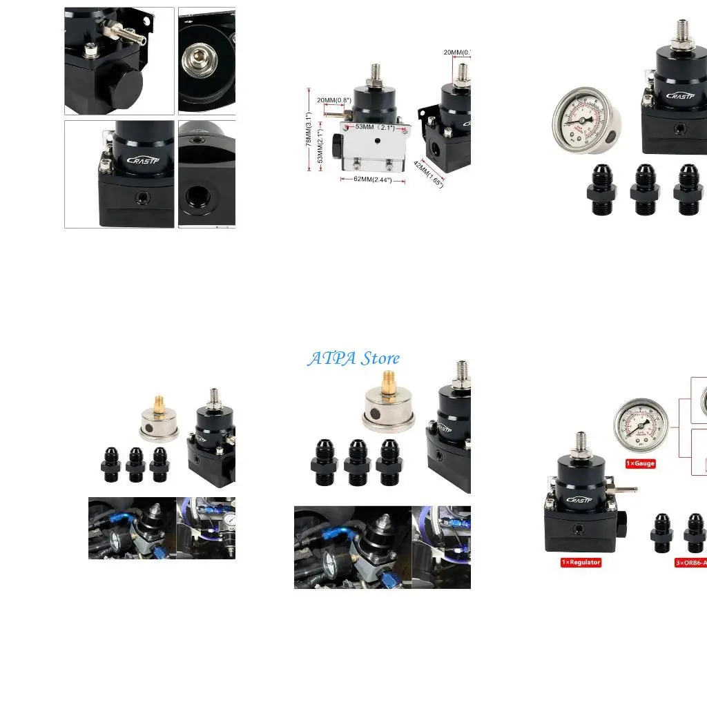 

U13C Universal Pressure Regulator with Gauge AN6 Fittings Car Modification