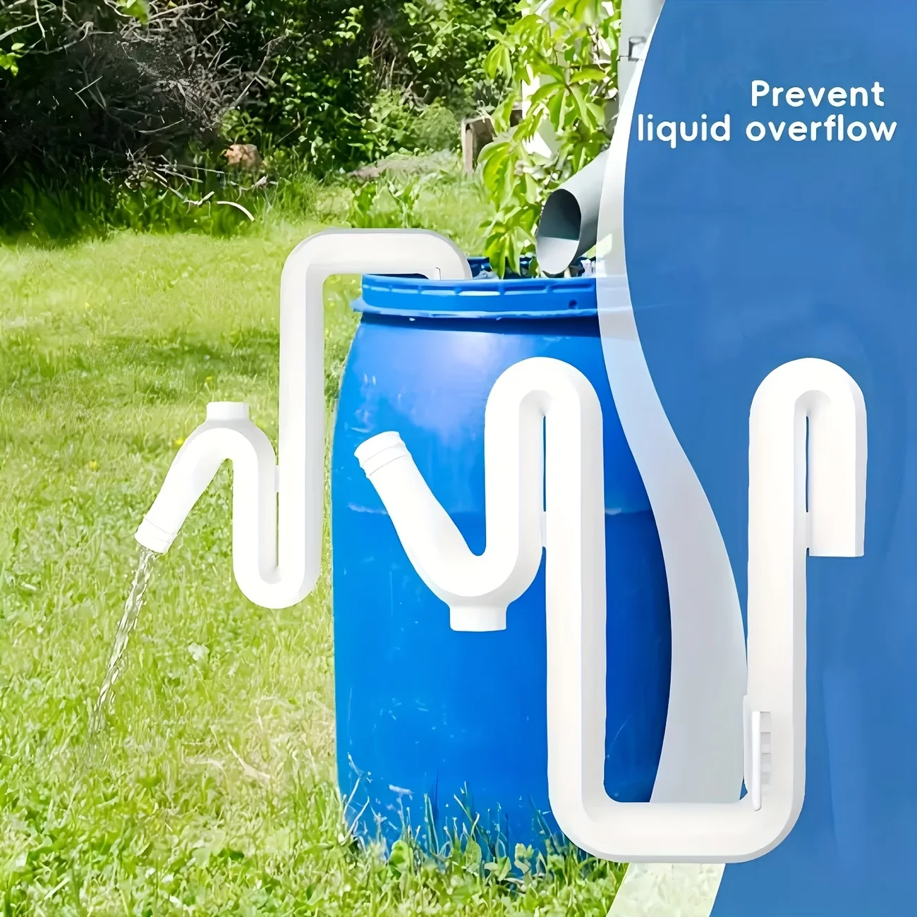 Rainwater Diversion and Overflow Pipe Solution - Effortless Automatic Drainage & Filling - Gravity-Powered Drainage