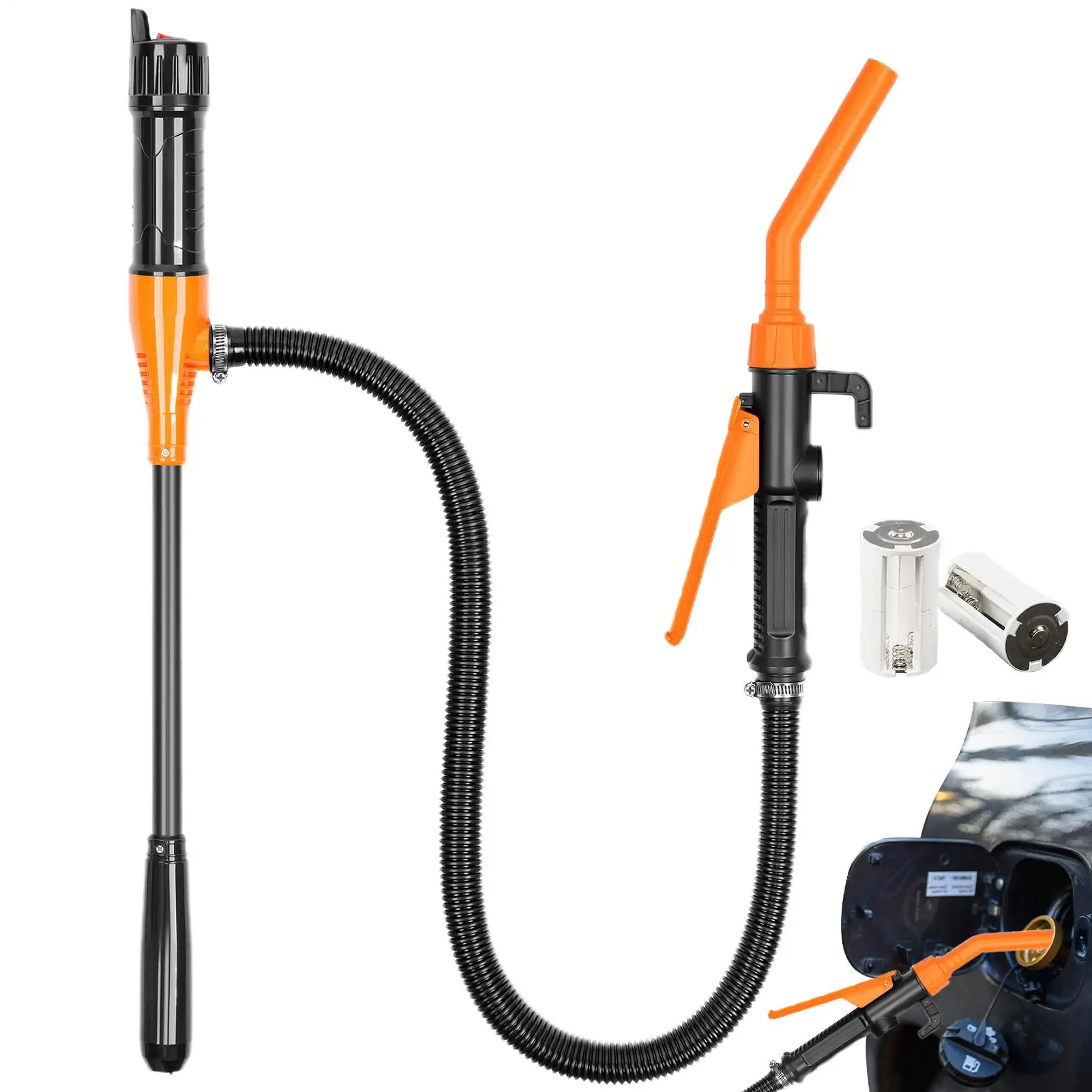 Electric Oil Pump Siphon Liquid Transfer Pump Handheld Pump Battery Operated Water Gas Tools Portable Car Siphon Petrol Fuel
