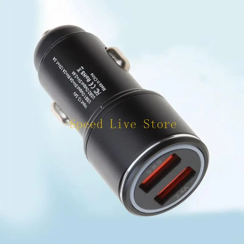 

547C Car 12V-24V Fast Dual Port USB QC3.0 Cigarette Adapter for Cellphone