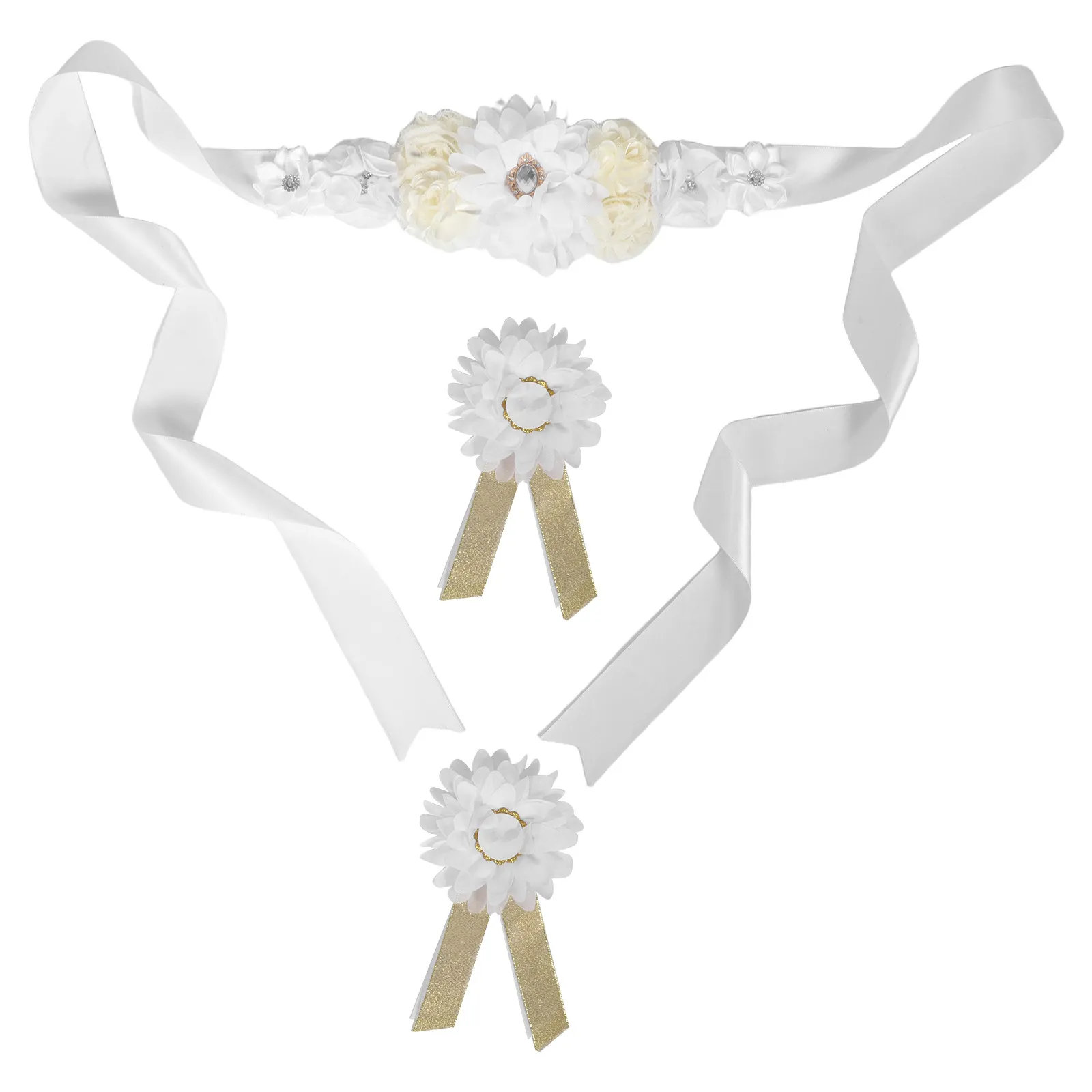 

Набор из 1 шт. цветочного пояса для беременных: регулируемый пояс для живота с цветочным узором для фотосессий, вечеринок в честь рождения ребенка и свадебных торжеств