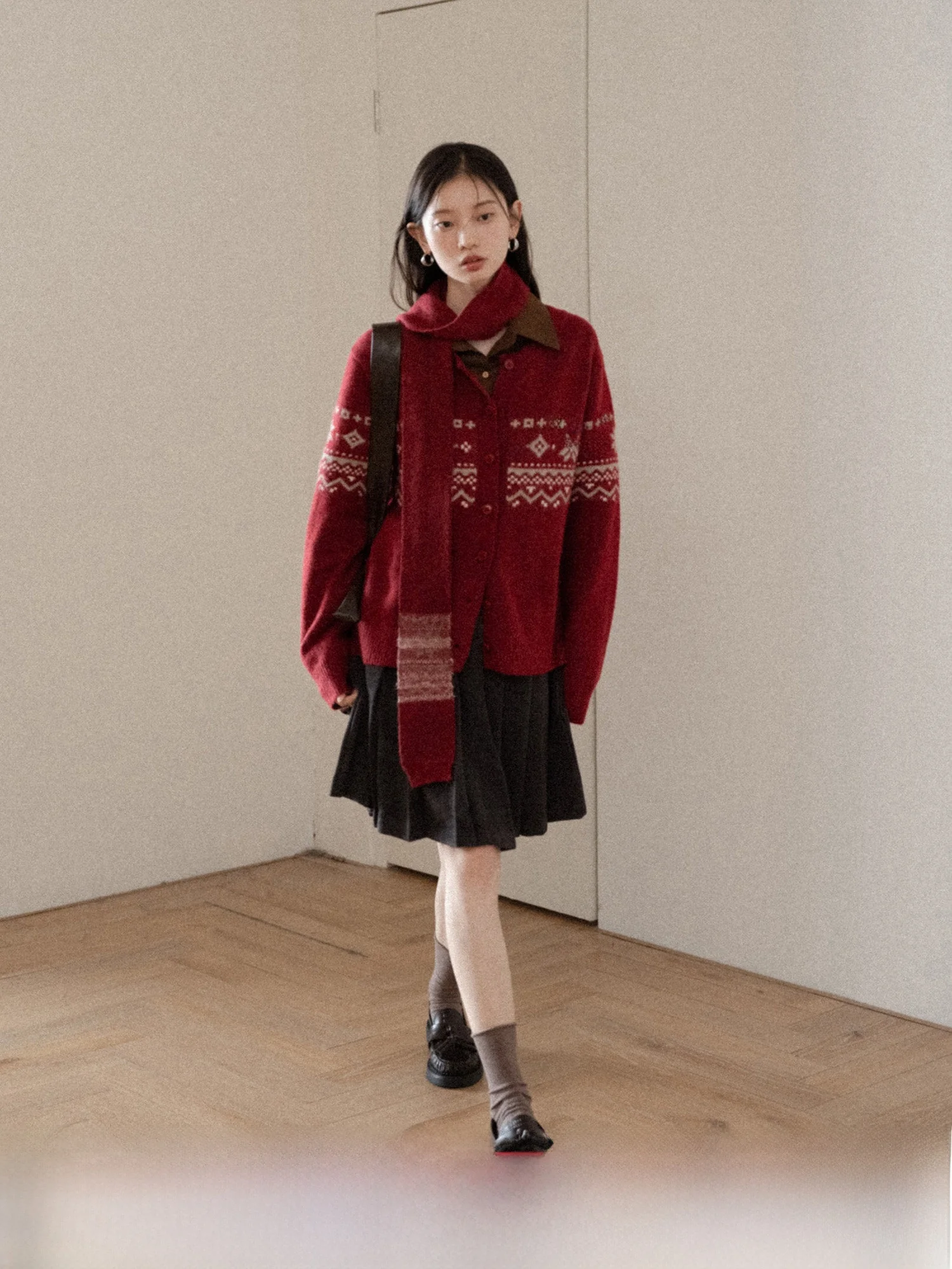 

Canton S Korean Sle Knitted Open Cardigan Sweater Women's Winter New Loose Warm Top High Collar Thiened Long Sve