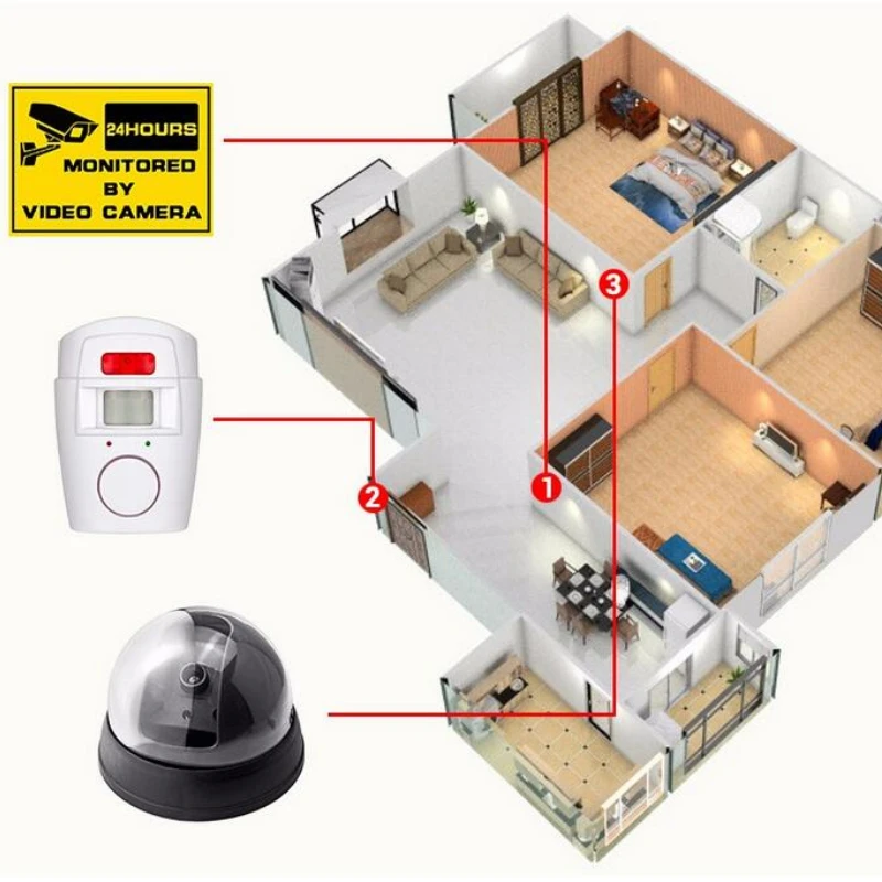 Alarme Sem Fio Monitor System, Home Security System, 2 Controles Remotos, IR Infravermelho Sensor De Movimento, Detector De Alarme, 105dB