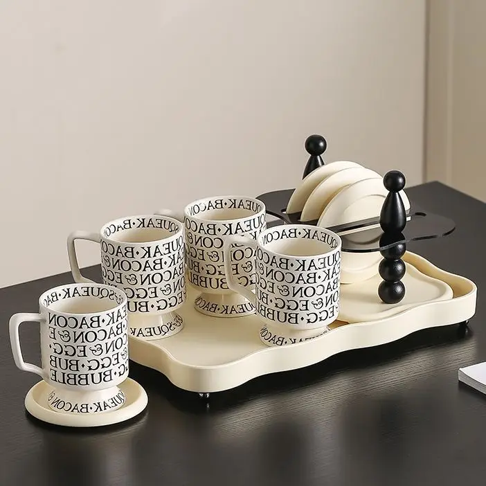 Medieval retro home light luxury mug set high ceramic gift coffee cup