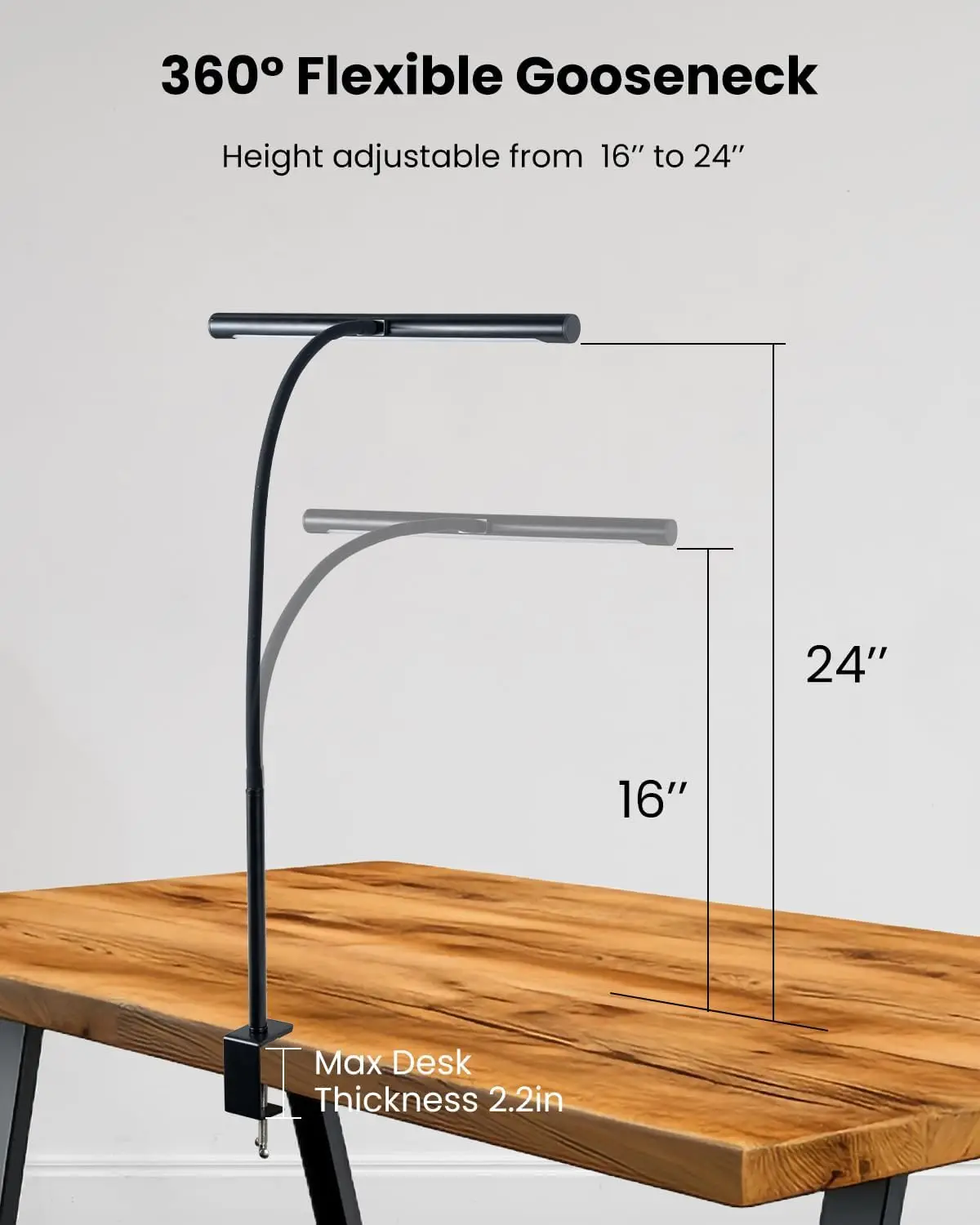 Imagem -04 - Lâmpada de Mesa Led para Escritório Doméstico Barra de Luz de Mesa com Gooseneck Luz Aérea Regulável 12w