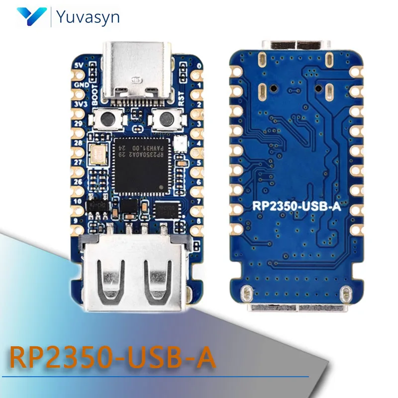 RP2350-USB-A Mini Development Board Raspberry Pi Pico 2 RP2350A Built-in 520KB SRAM Type-C USB For Arduino
