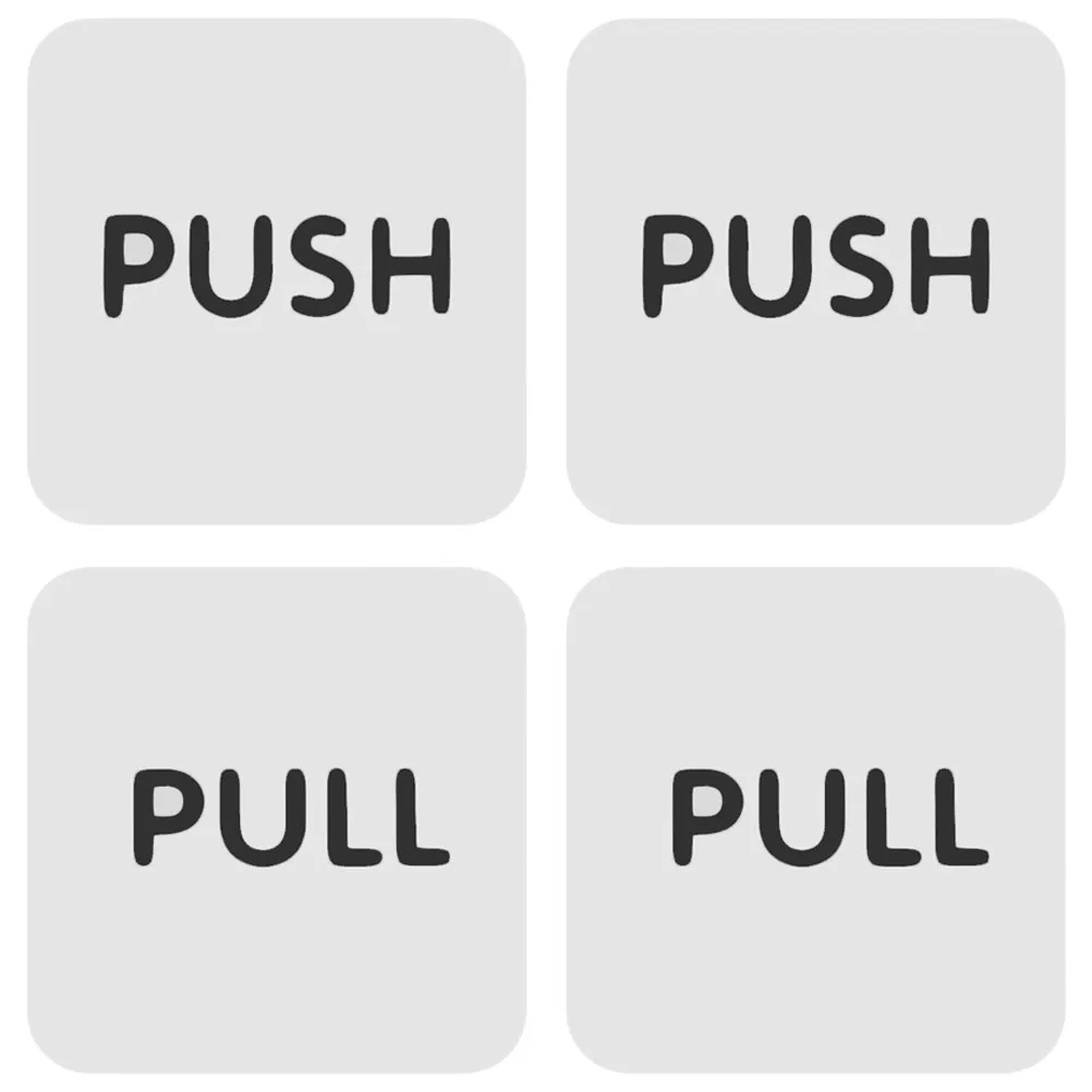 2Pairs Acrylic Door Push Pull Sticker Signs Transparent Labels Business Glass Door Signs for Office Store Acrylic Sign Stickers