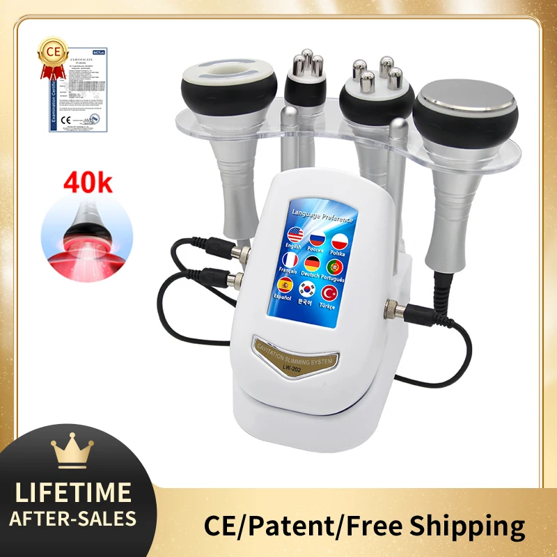 40K Cavitation Lipo Vacuum Body Shape 4 In 1 Ultrasonic Liposuction Cavitation Machine Spa Body Shape Weight Loss Skin Lifting