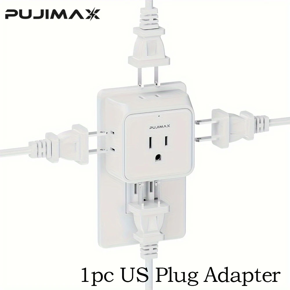 PUJIMAX US Plug Adapter 5 Outlet US with 1PC 3 Prong+4PC 2 Prong Ports Charging Network Filter Adapter Sockets Electrical Outlet Splitter
