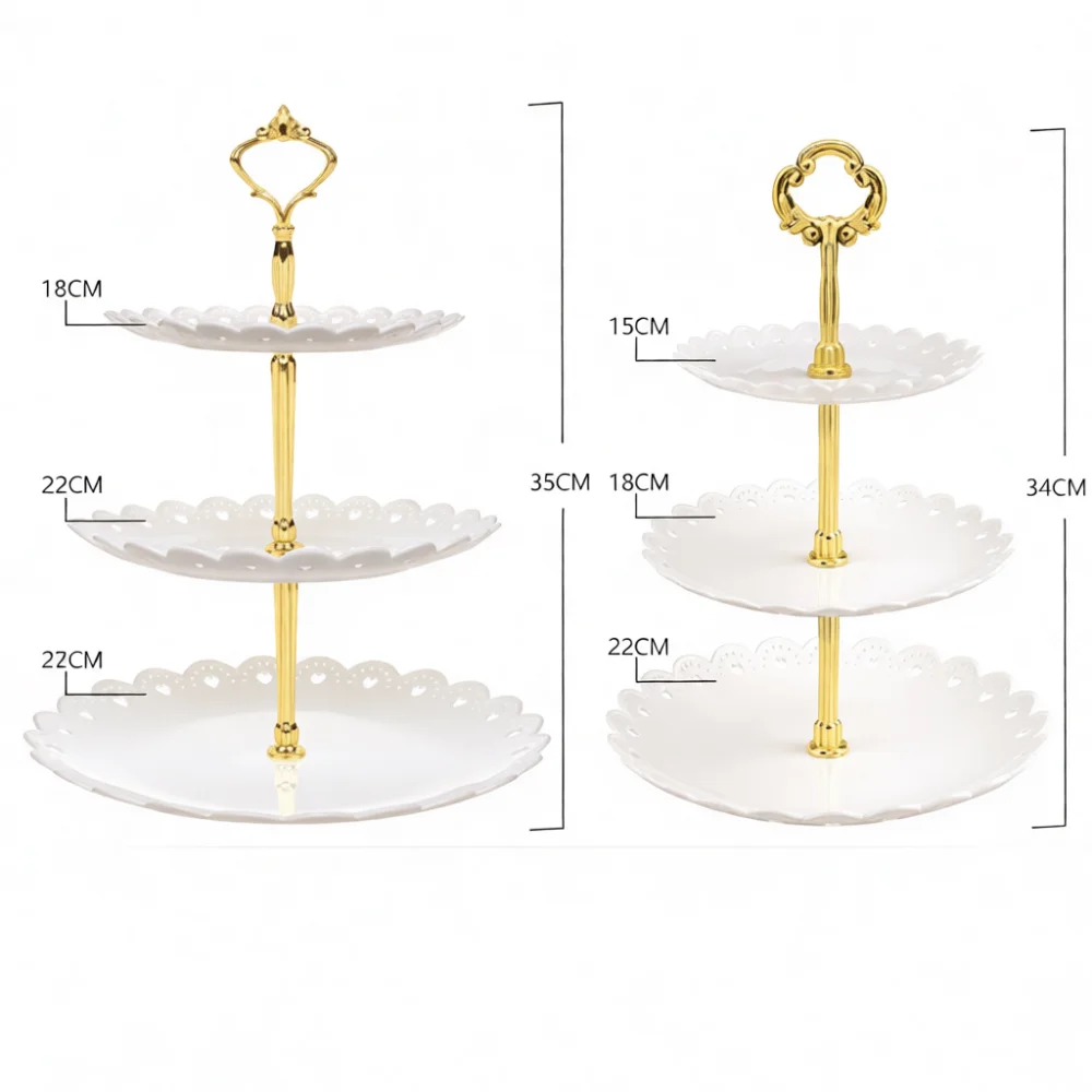 Modern Three Layer Fruit Plate Cake Stand Food Serving Tray Decorative Dessert Holder For Home Afternoon Tea Party Buffet