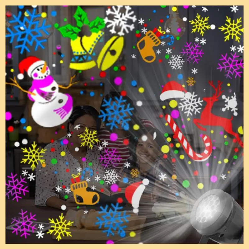 

GOOD-Christmas LED Projector Light 16 Patterns Rotating Xmas Pattern USB 5V Power Stage Light