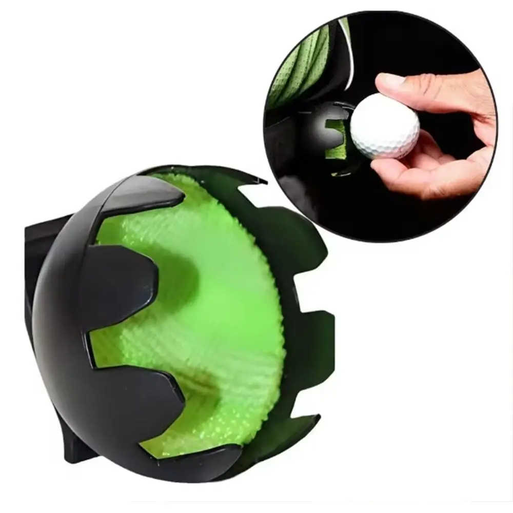 

Attaches To Belt Golf Ball Cleaner Single Handed Design Lightweight Wearable Golf Brush with Retainer Clip Multipurpose