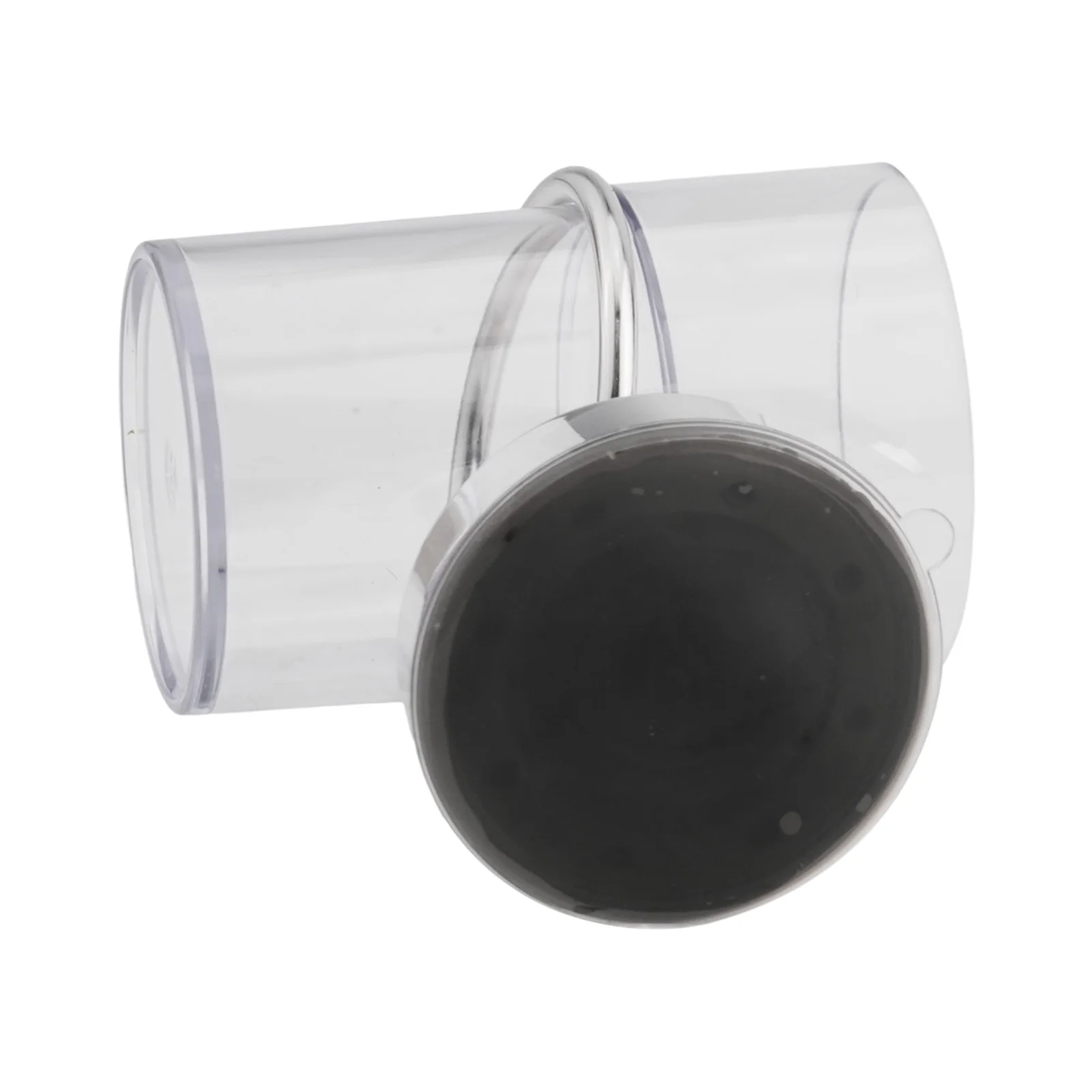 Stainless Steel Suction Cup Holder for Toothbrushes and Small Accessories with Clear Plastic Cup for Bathroom Use