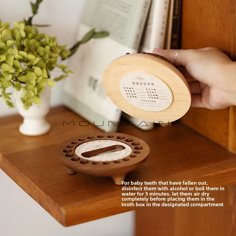 Solid Wood Creative Baby Hair and Teeth Keepsake Storage Box Children's Gift