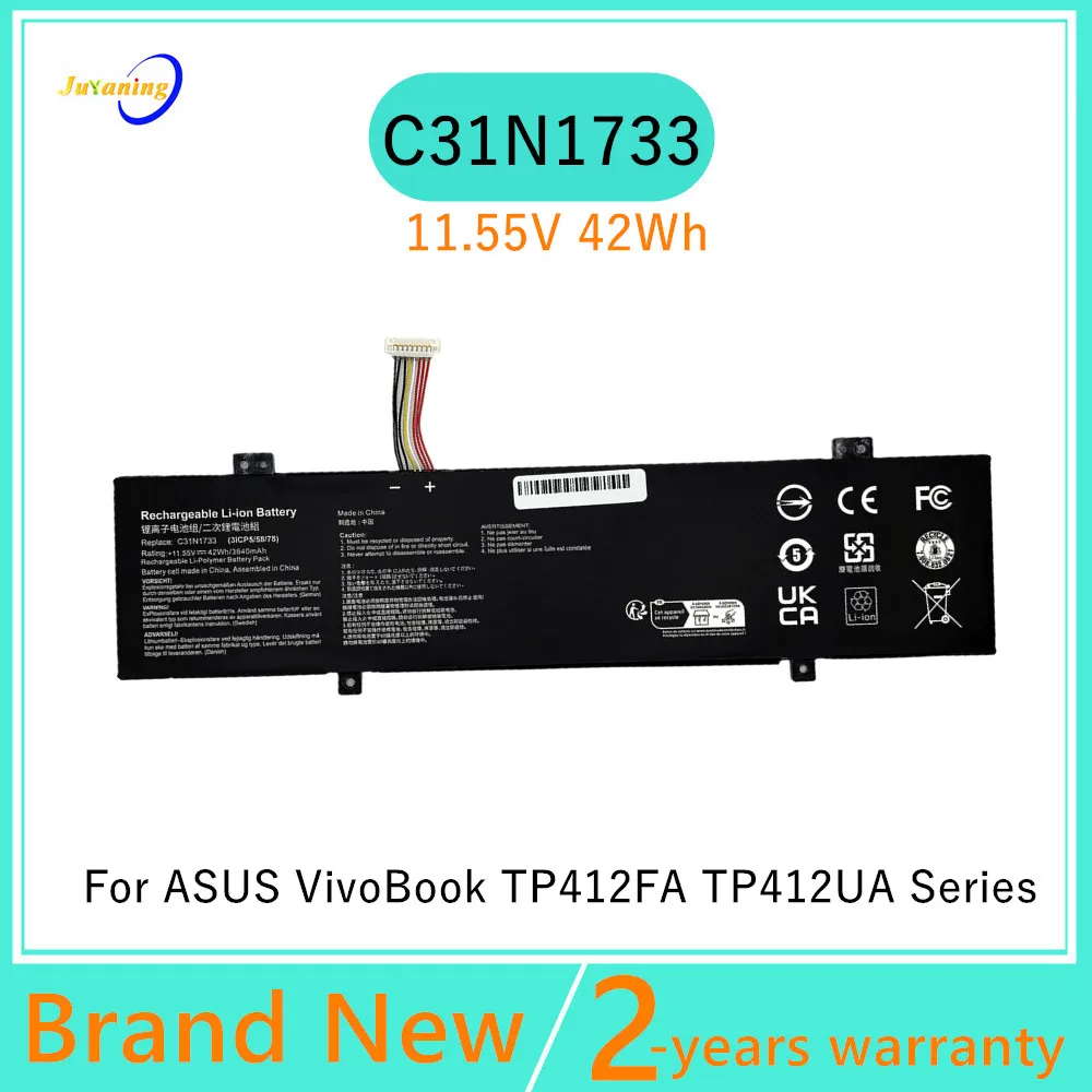11.55V 42Wh C31N1733 Laptop Battery For ASUS VivoBook Flip 14 TP412FA TP412UA 0B200-02970000 0B20002970000
