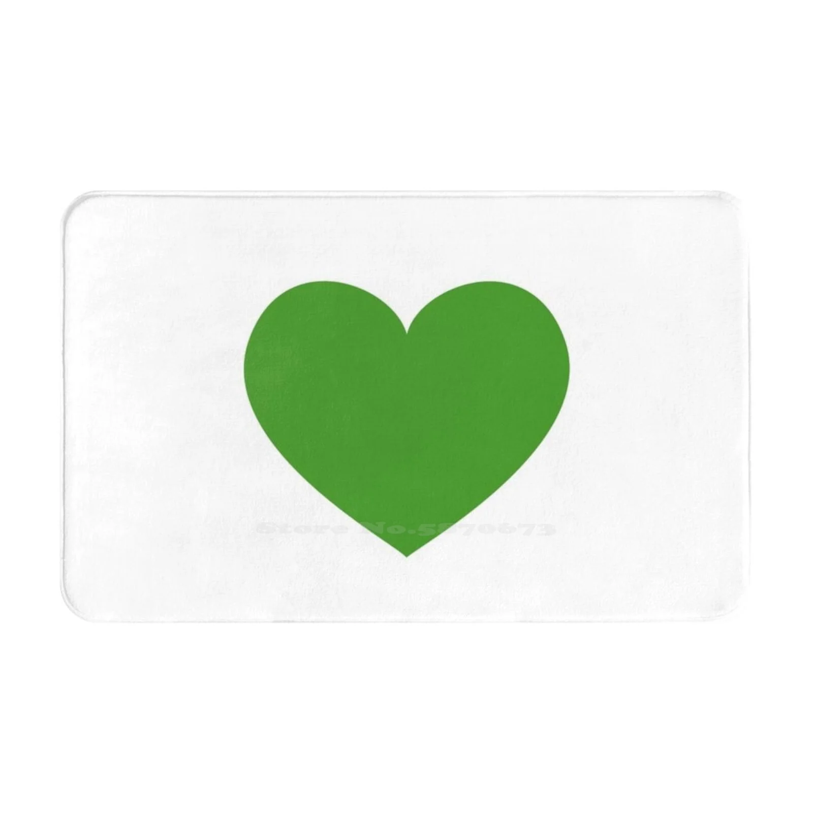 Green Heart Soft Cushion Car Home Carpet Door Mat Heart Funny Smile Laugh Happy Love Lust Romantic Affectionate Emotional