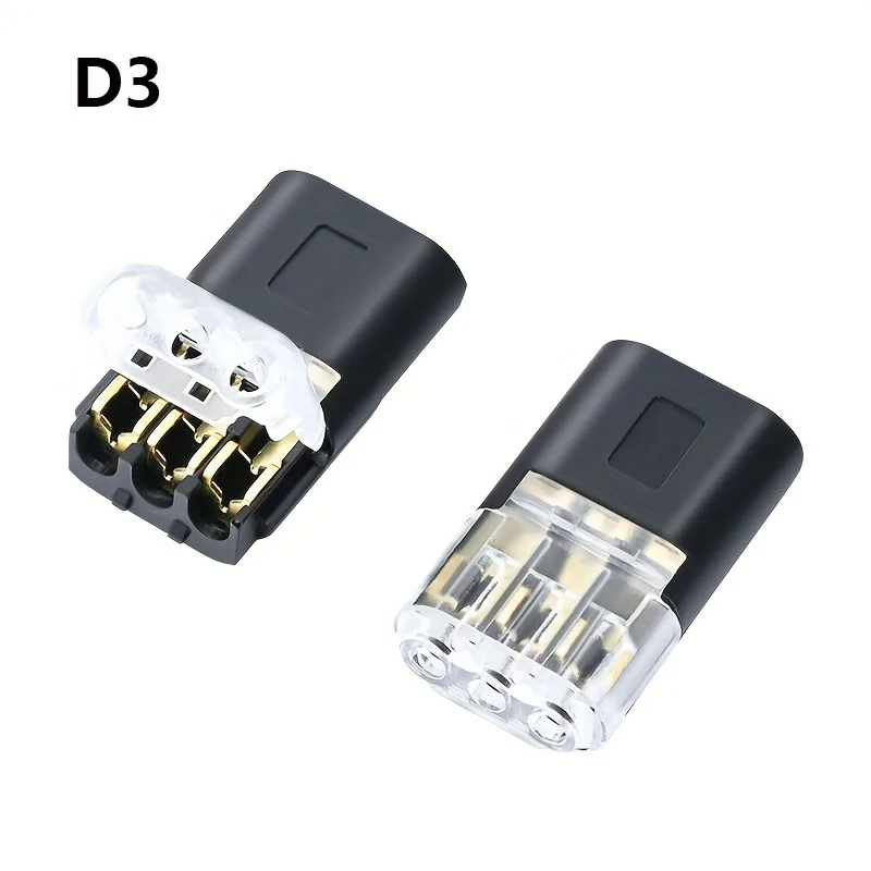 D1/D2/D3 Elektrischer Kabelverbinder, 1/2/3-polig, Ohne Abisolieren, Kabelverbindung, Abnehmbarer Automobil-Anschlussstecker, Universal