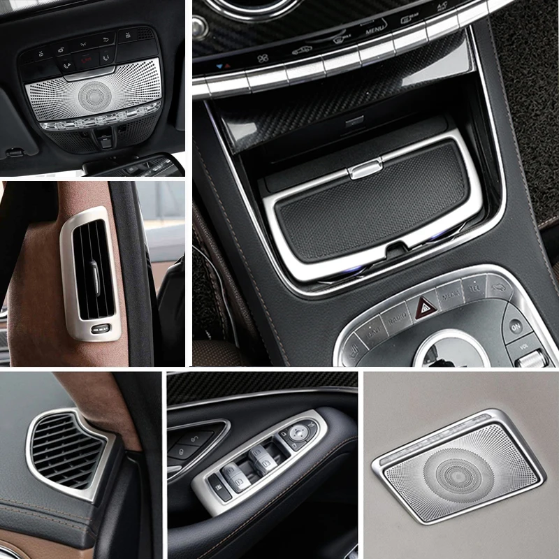 

Для Mercedes Benz S Class W222 аксессуары для интерьера, центральная консоль, чашка для воды, панель, рамка шестерни, накладка, наклейка, украшение автомобиля
