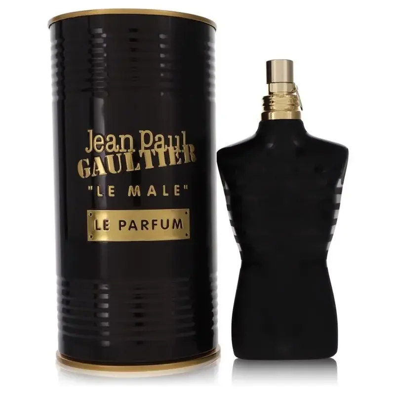 Jean Paul Gaultier Le Male Le Parfum Parfum pour Homme Flacon Noir en Forme de Torse Métallique Noir et Or Parfum Boisé Oriental Longue Durée pour Homme