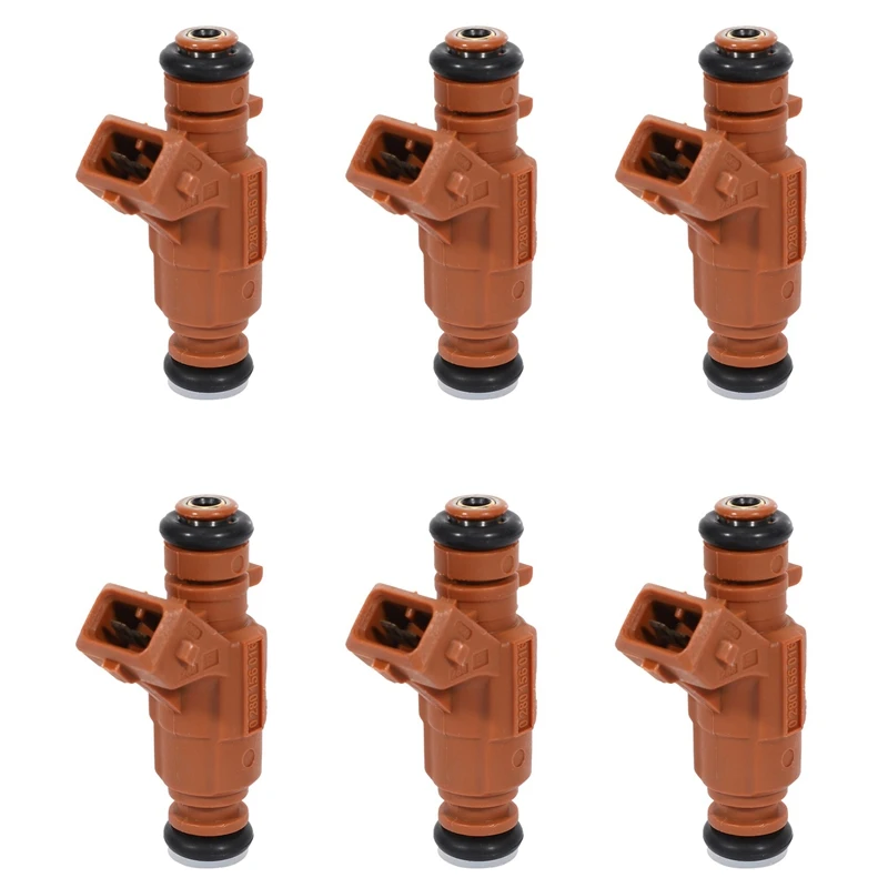 6X Fuel Injector Nozzles 0280156016 A1130780249 For Mercedes-Benz CLK320 3.2L V6 2003 CLK500 5.0L V8 2003-2006