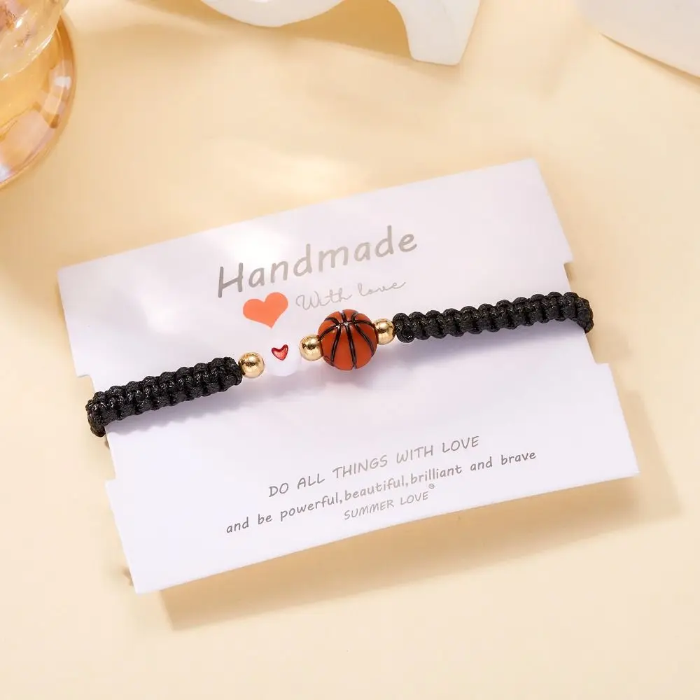 Handmade Basketball Baseball Bracelet Volleyball Resin Sport Style Woven Bracelet Korean Style Jewelry Accessories