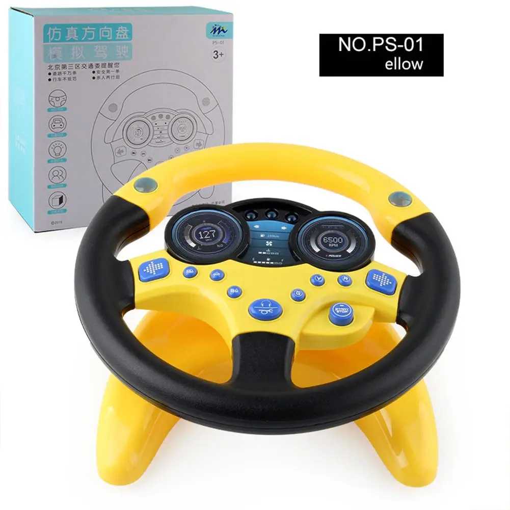 Yfashion Baby Car Simulation Steering Wheel Toy With Light Sound Children Educational Toy ( English Version )  Kids Toddlers Toy