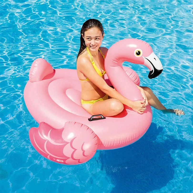 57558 Pink Flamingo Pool Float and Tube - 142cm inflatable float for relaxing beach and lake days