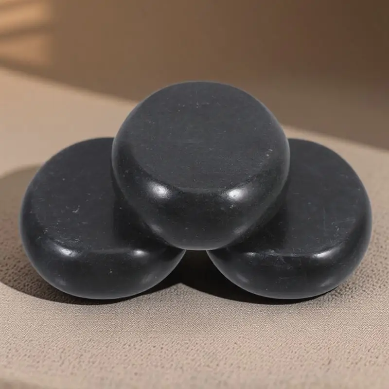 

3pcs Volcanic Stone Massage Stones Natural Black Spa Therapy Energy Stones For Skin Care Electromagnetic Protection Back