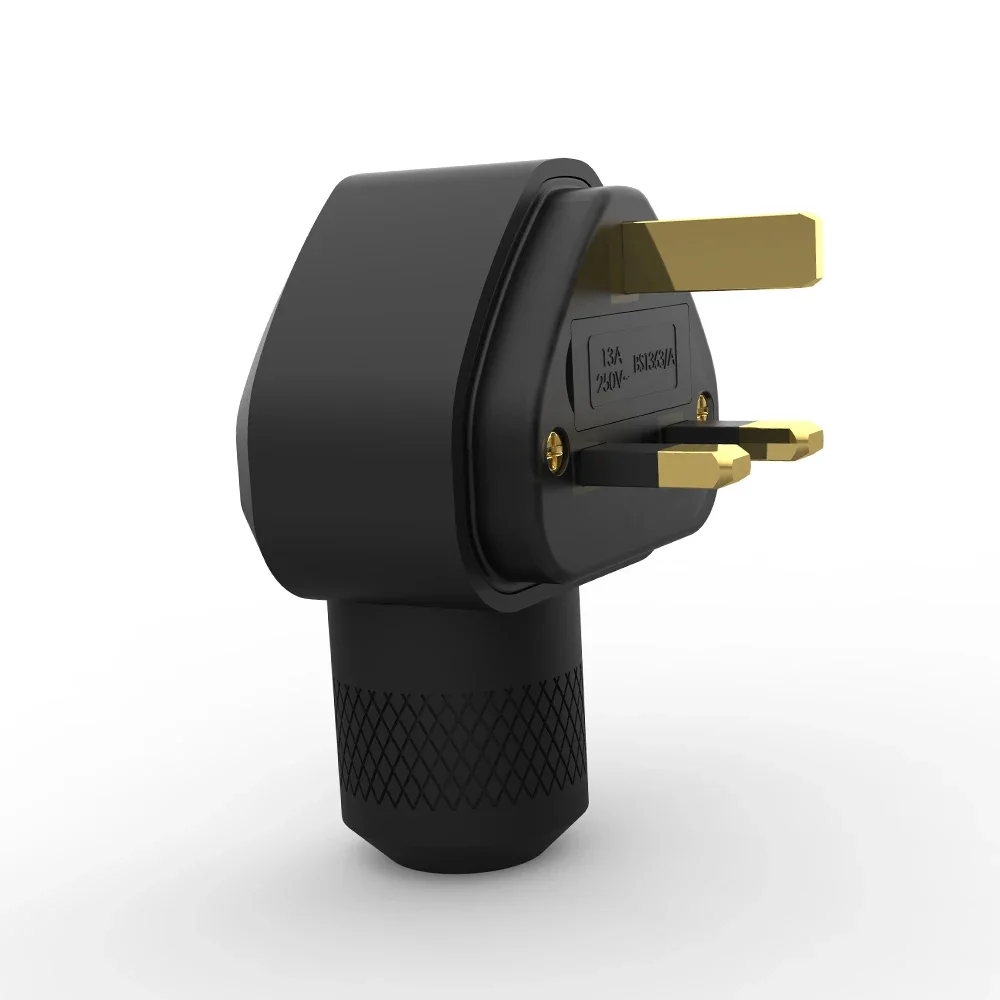 Viborg LUKG Pure Copper Gold Plated 13A Mains Power Plug UK Ireland connector HK Connector UK power plug