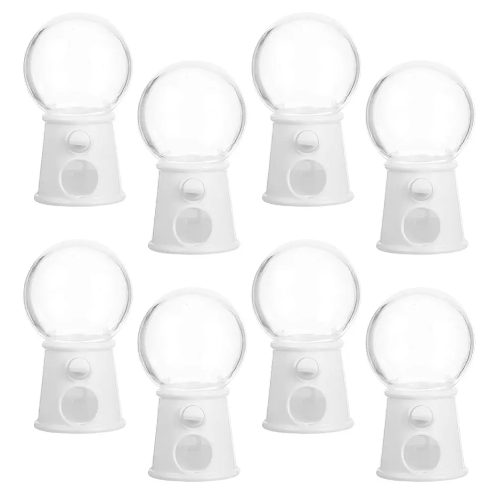 

8 Pcs Mini Gumballs Machine Candy Twisting Toy Black Reusable Plastic Kids Vending Dispenser Hand-eye Coordinating Plaything