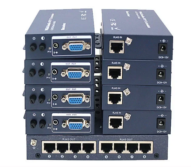 

8 Ports Audio Video VGA Extender Sender VGA Video Audio Over UTP Splitter 1x8 350MHz 1600x1200