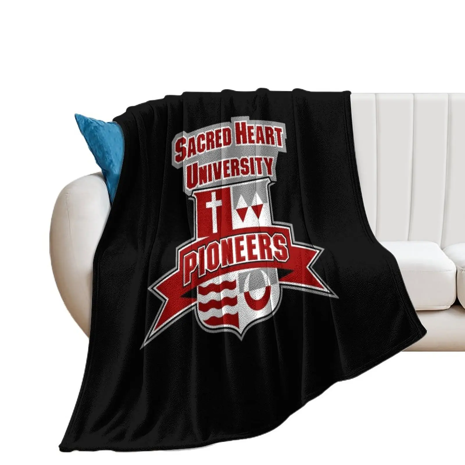 Sacred Heart University Emblem Logo Throw Blanket Multi-Purpose Furrys Blankets