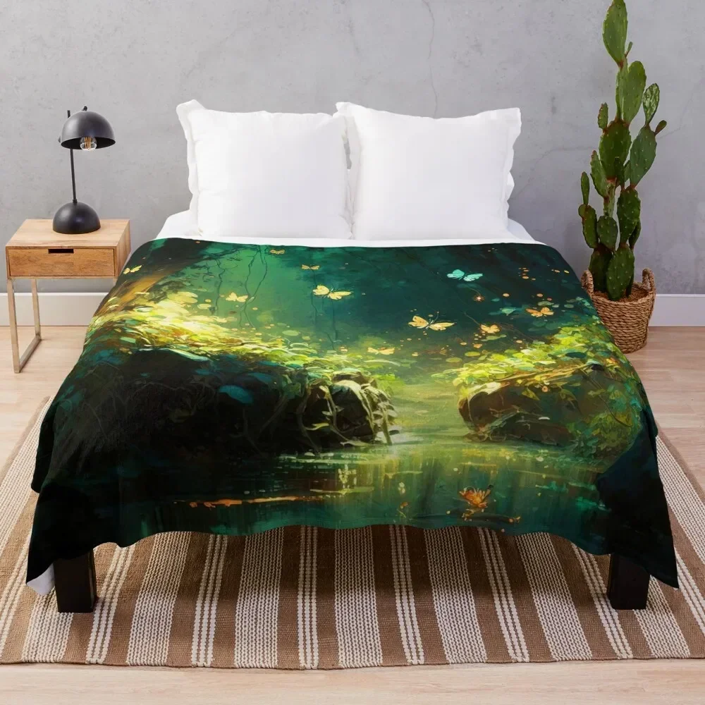 

Walking through the fairy forest Throw Blanket Air Conditioner Soft Blanket for Office Home