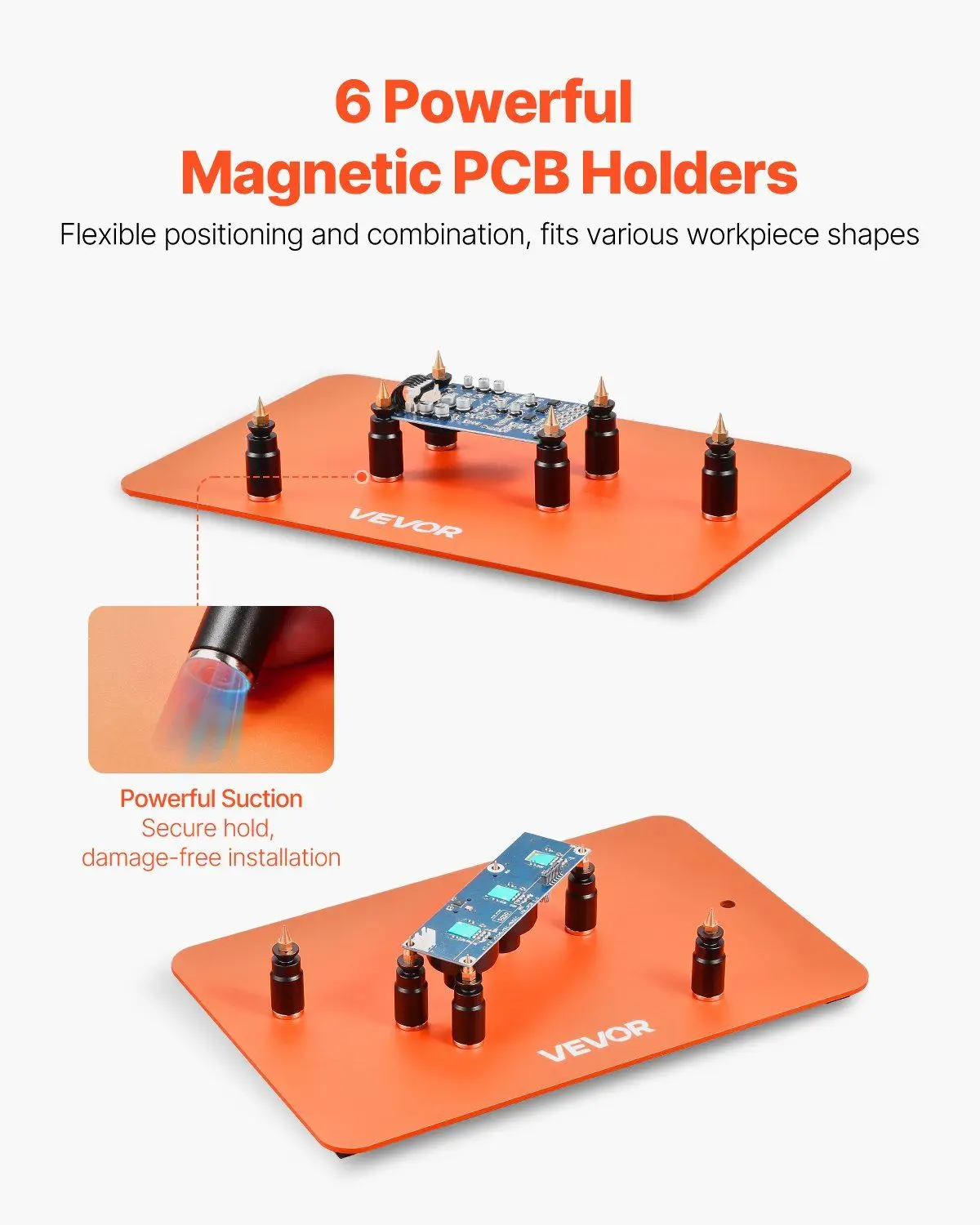 Compact 3X LED Magnifying Lamp and 5-Arm Magnetic Helping Hands Setup for Fine Detail Work Efficient Soldering