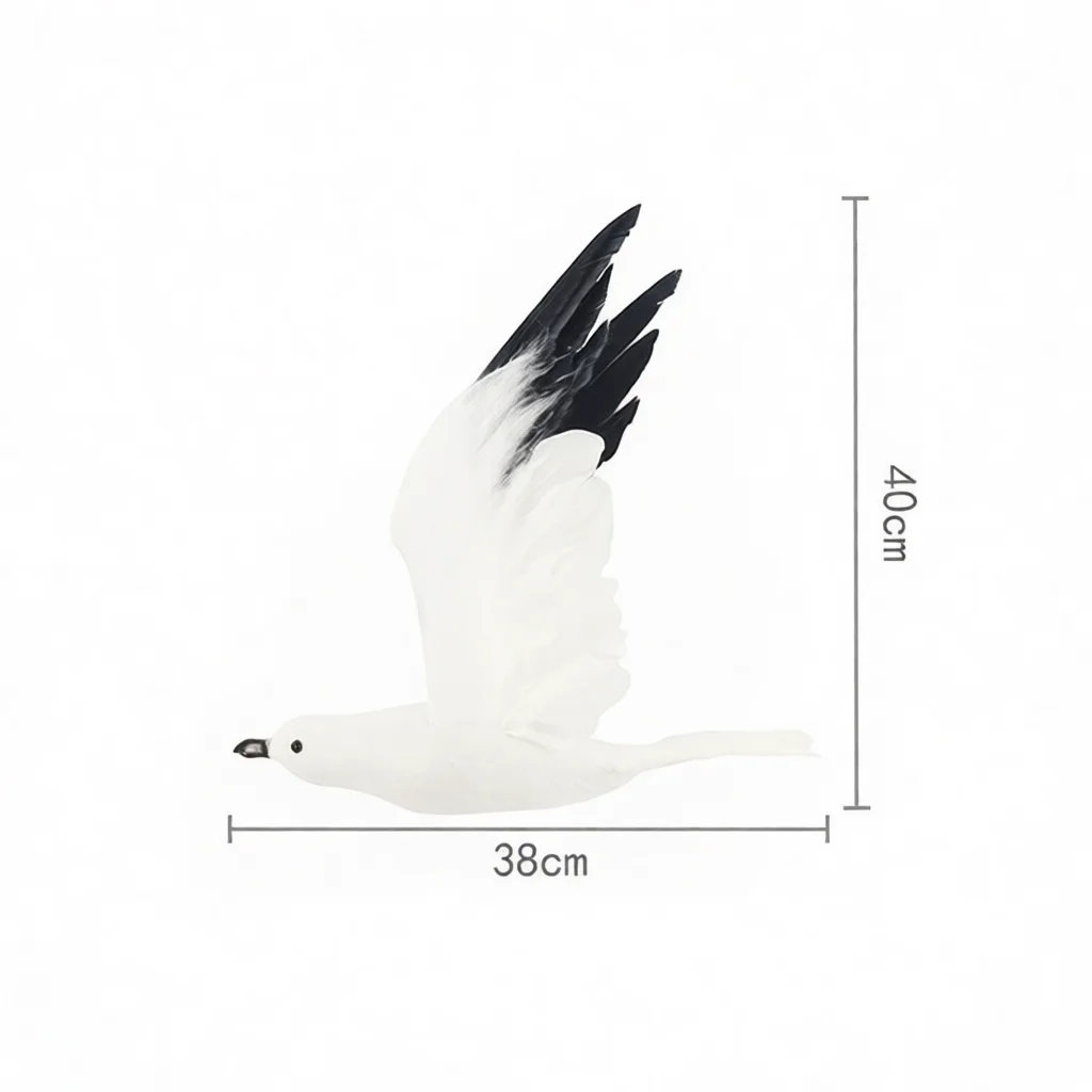 Simulation Seagull Model Feather Bird Ornament Realistic Design For Home Garden Wedding Festival Decoration