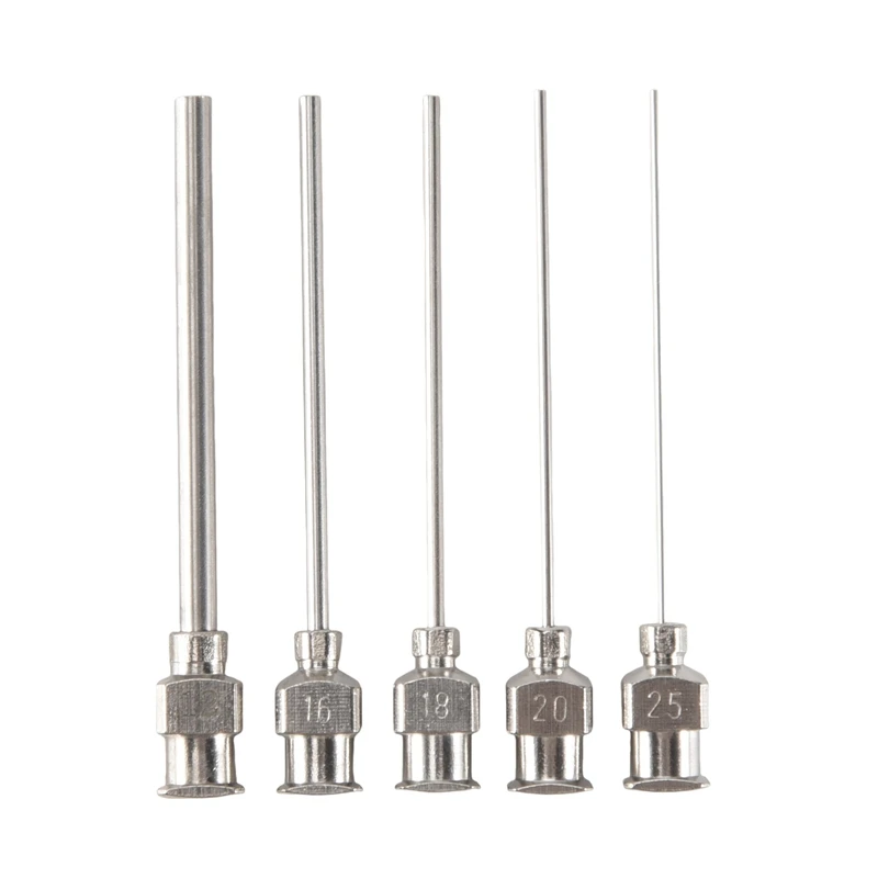 AT17 5 قطعة مقياس بلانت الفولاذ الاستغناء عن حقنة إبرة تلميح 12/16/18/20/25/38 جرام