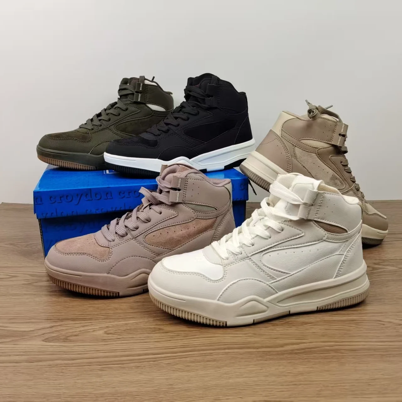 

Ladies High Top Casual Sports oes Warm And Versatile Autumn Winter Sle Comfortable Wear Resistant Quali Artificial Leather