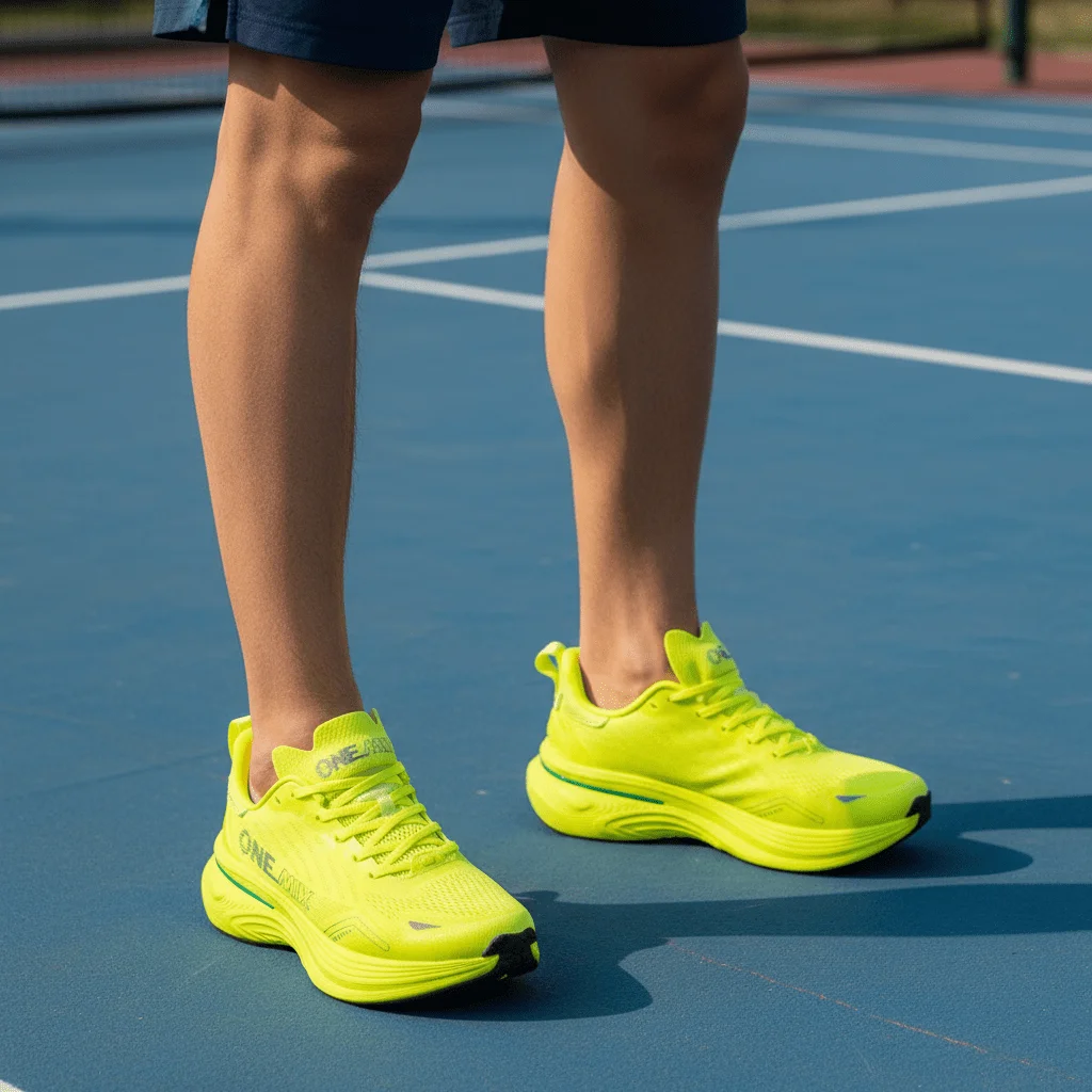 Wide-Fit Sports Shoes Designed for Tennis And Badminton, Offering Lateral Support, Stability, a Soft And Responsive Feel, Casual