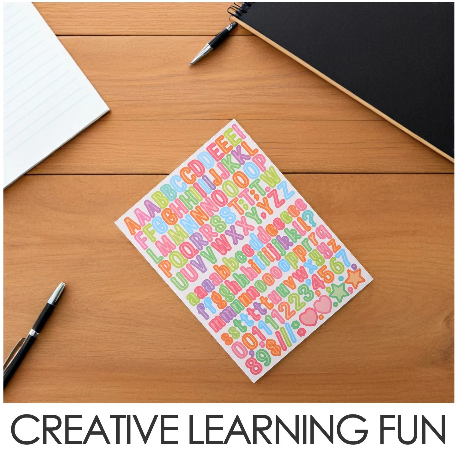 50Pcs Creative Alphabet Stickers Self-Adhesive English Letter Decals for Scrapbooking Journals Diaries Craft Lettering