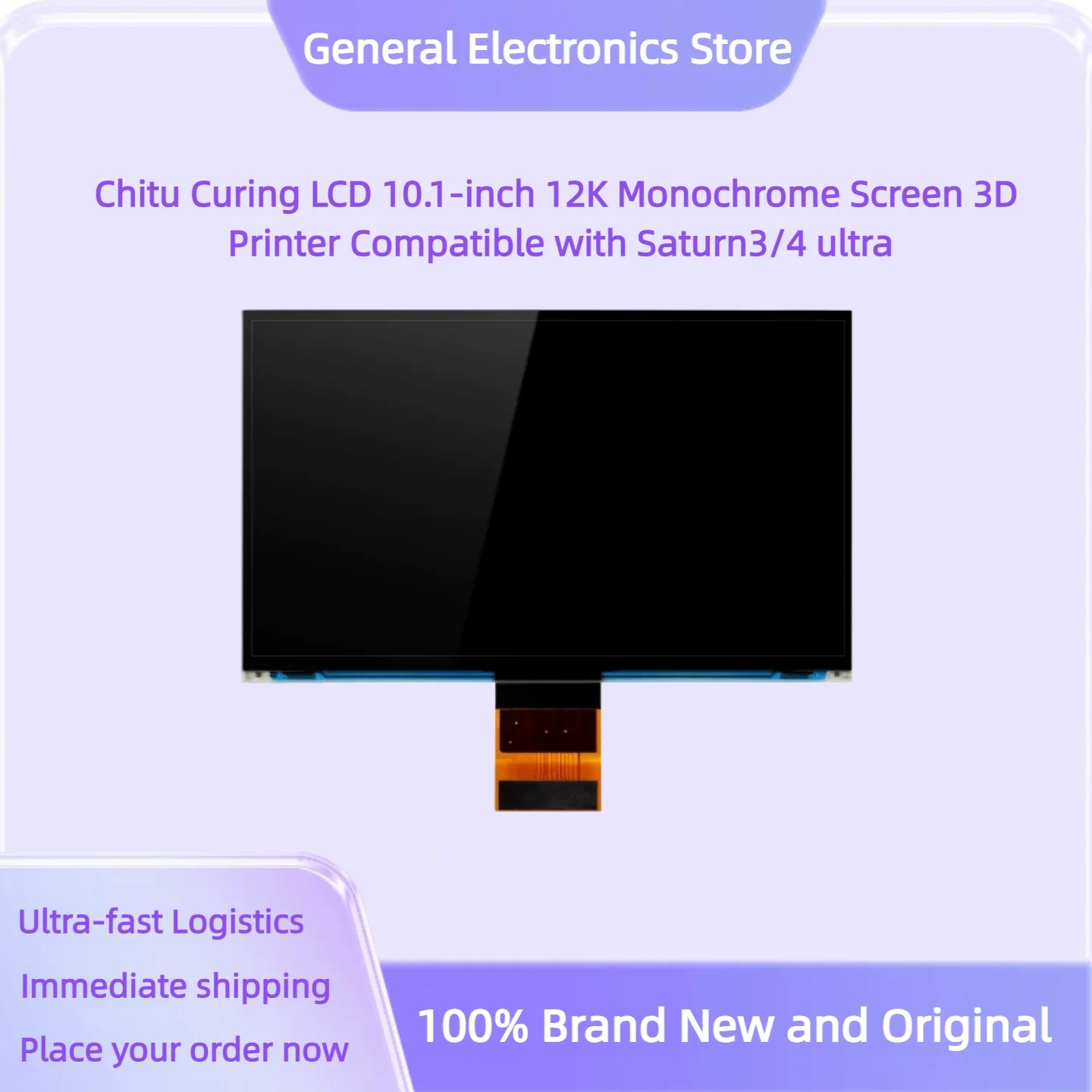 10.1-inch 12K Black-and-White LCD Resin 3D Printer, Compatible with Saturn3/4 Ultra