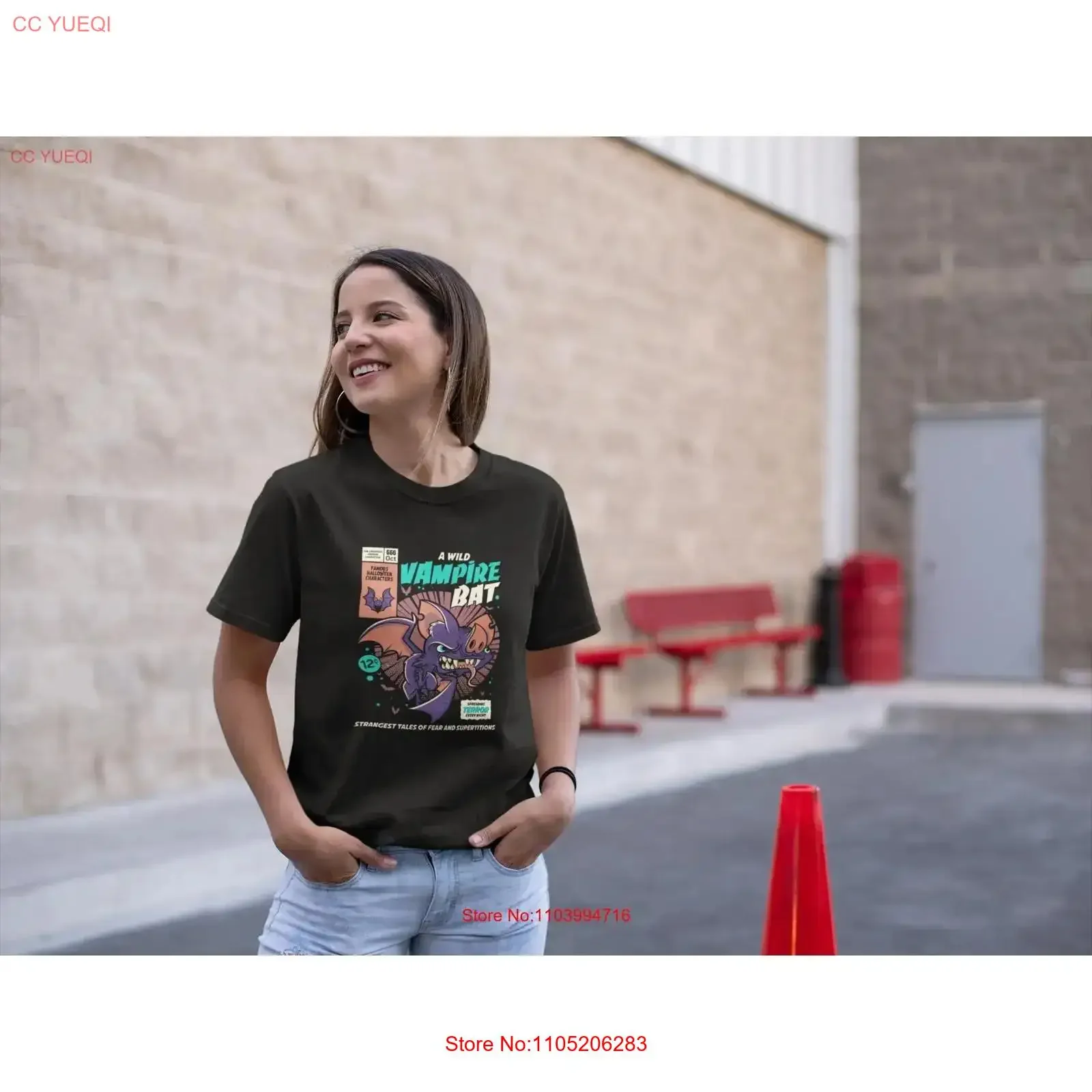 

Vampire Bat T Shirt I Halloween Costume vintage Washed streetwear Soft Unisex Breathable Stylish Versatile fashion Stretched