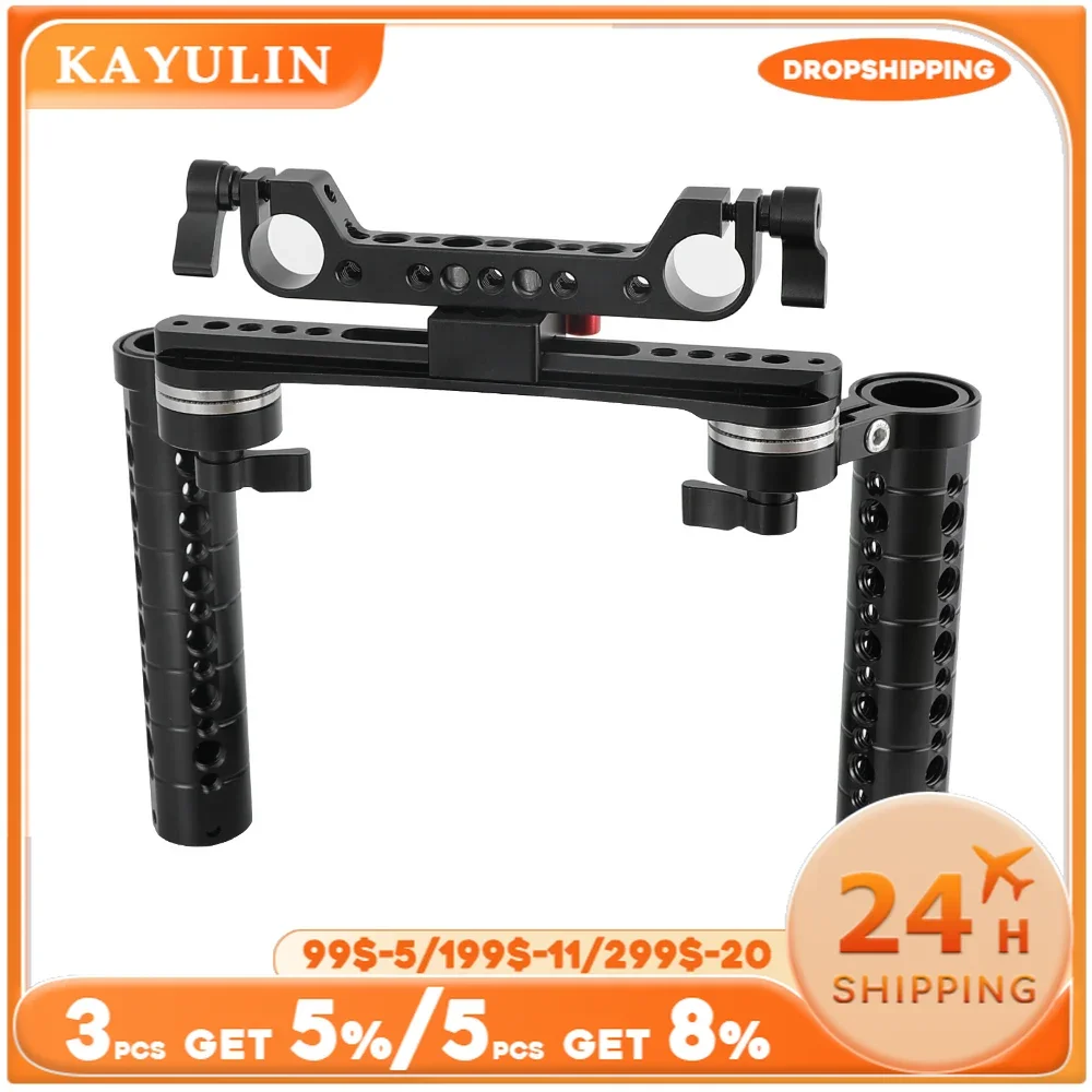 Kayulin Cheese Handheld Rig With ARRI Rosette Connection & NATO Rail & 19mm Dual Rod Adapter For Shoulder Mount Rig