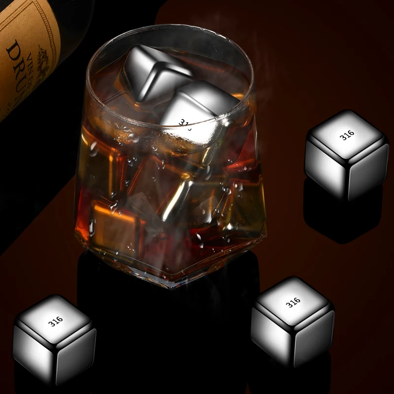 304 stainless steel household food grade ice tray quick-frozen metal ice cubes square beer water drink ice whiskey ice cubes