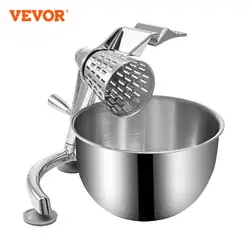 VEVOR Rotary Cheese Grater with U-Shaped Base 2.5L Bowl Round Multifunctional Mandoline Slicer Vegetable Potato Kitchen Gadgets