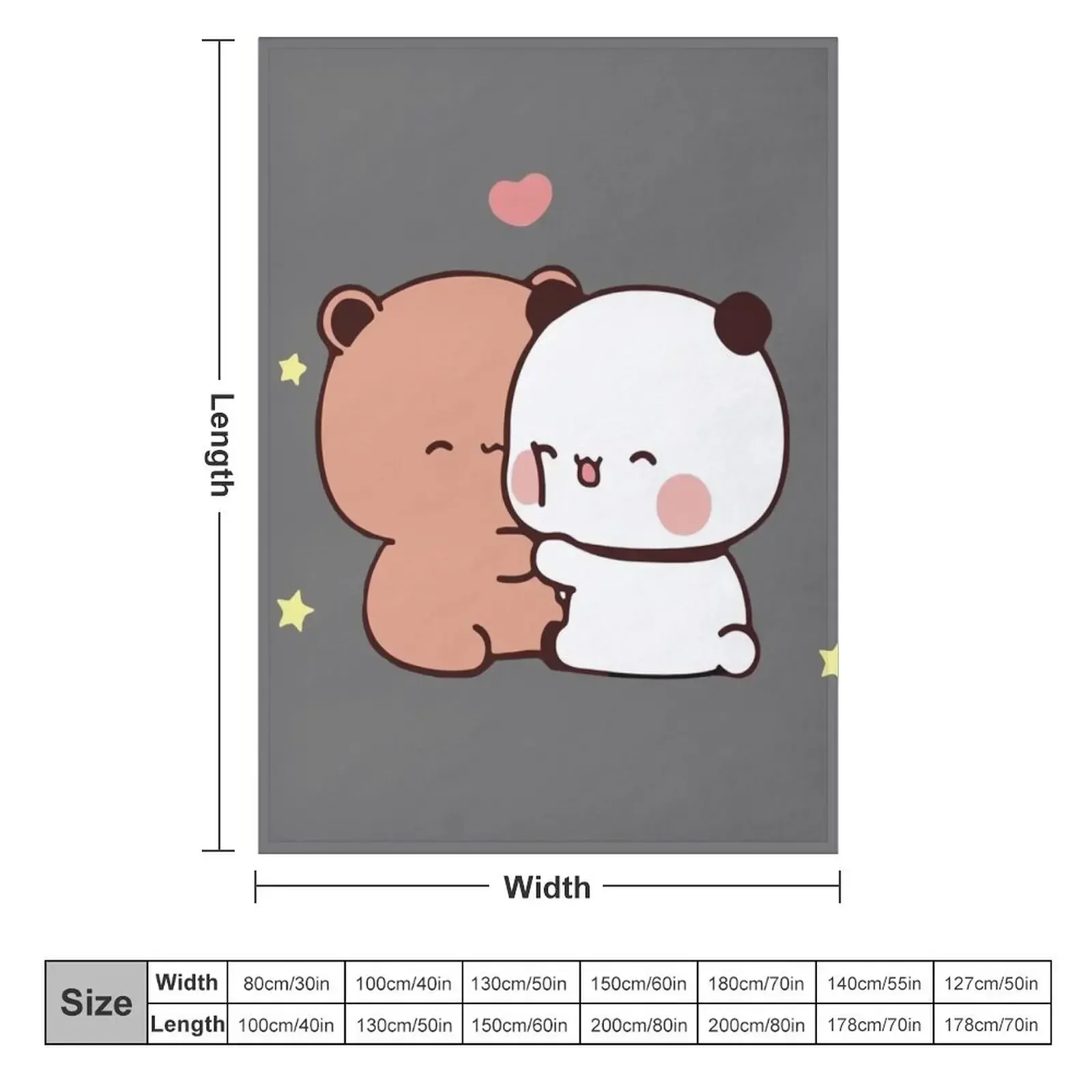 DuDu Bear and BuBu Panda’s Love?? Throw Blanket Summer Beddings Plush Summer Blankets