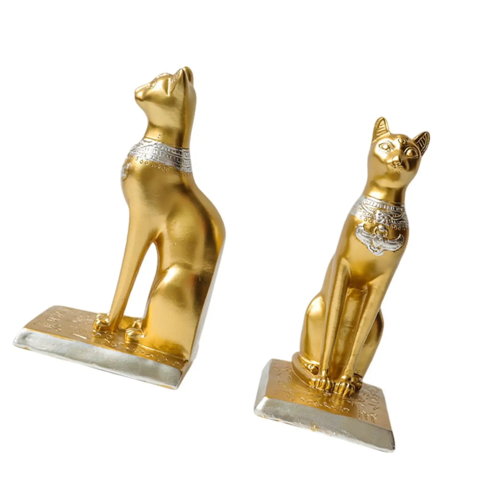 Decorative Cat Bookends Egyptian Cat Animal Decoration for Desk Shelves Home